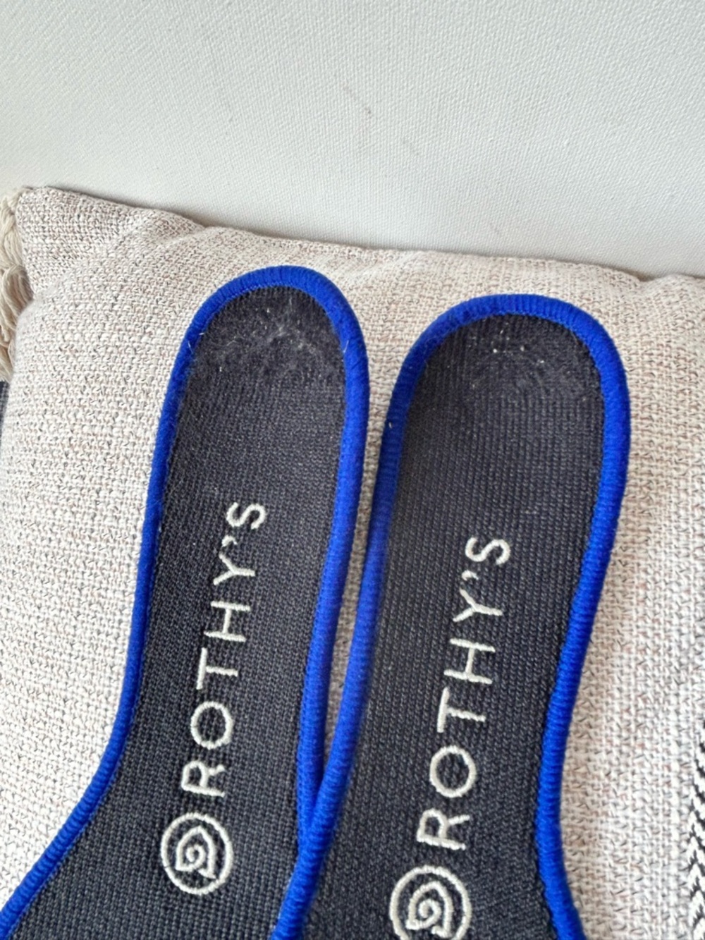 Rothy's Pointed-Toe Flats in Black & White Chevron - Picture 5 of 10